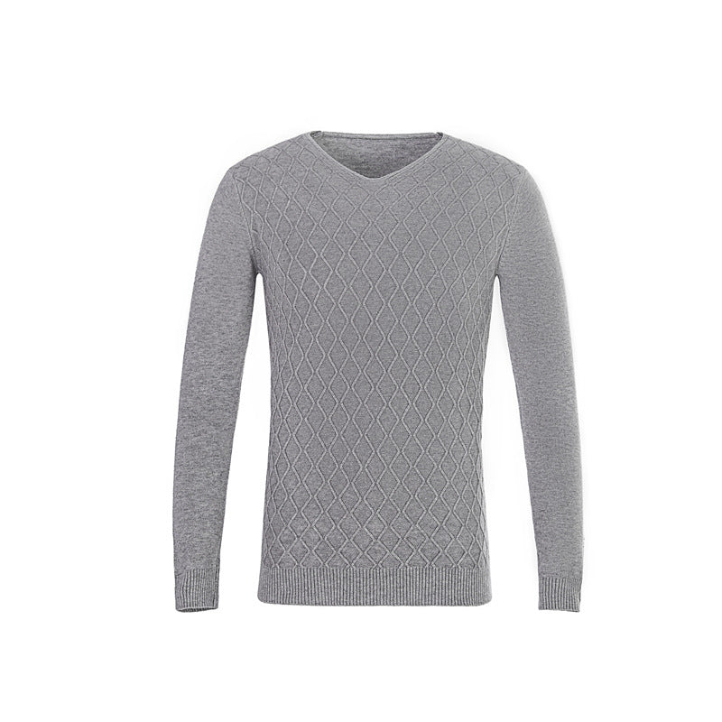 Herren V-Ausschnitt Pullover mit Strukturmuster EB