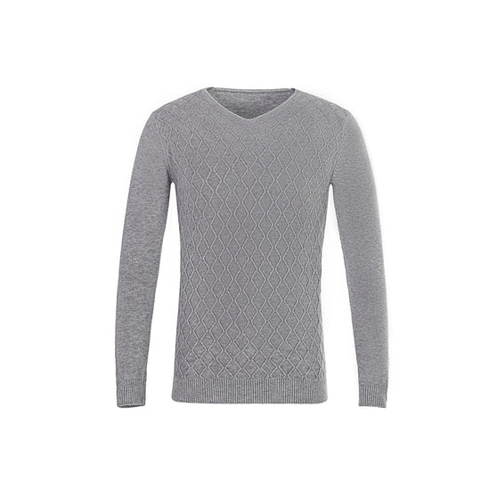 Herren V-Ausschnitt Pullover mit Strukturmuster EB