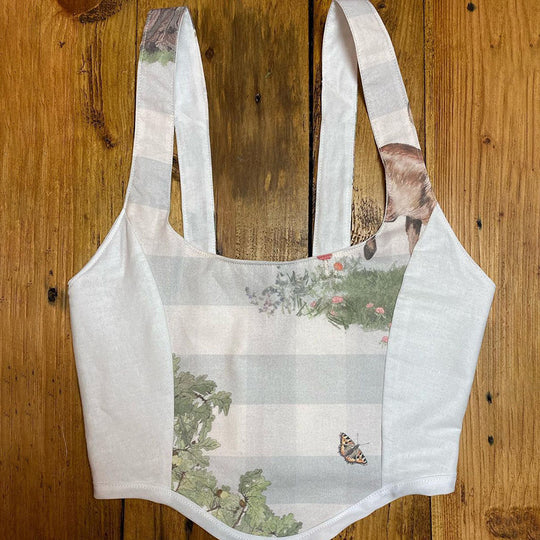 Damen Crop Top mit kunstvollem Flora-Design und verstellbaren Trägern EB