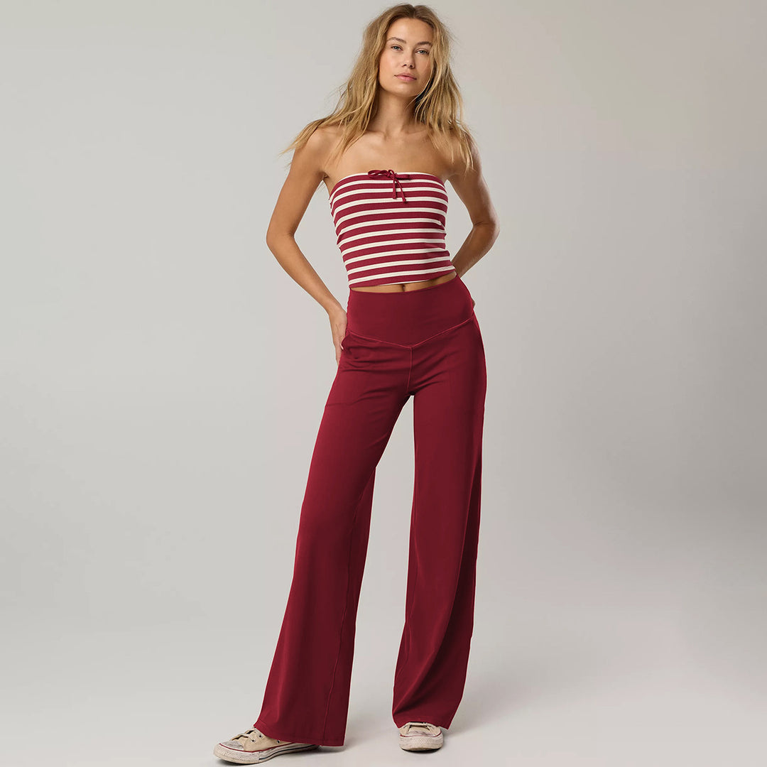Damen Sportliche Palazzo-Hose mit hohem Bund und komfortablem Schnitt EB