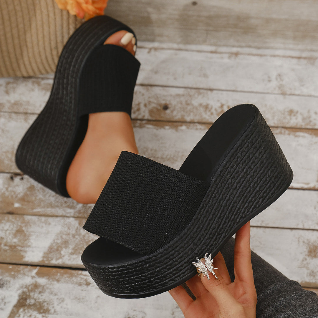 Damen Wedge-Pantoletten mit komfortablem Fußbett und flexiblem Obermaterial EB