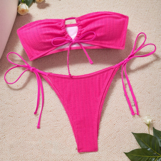 Damen Bandeau-Bikini mit Raffung EB