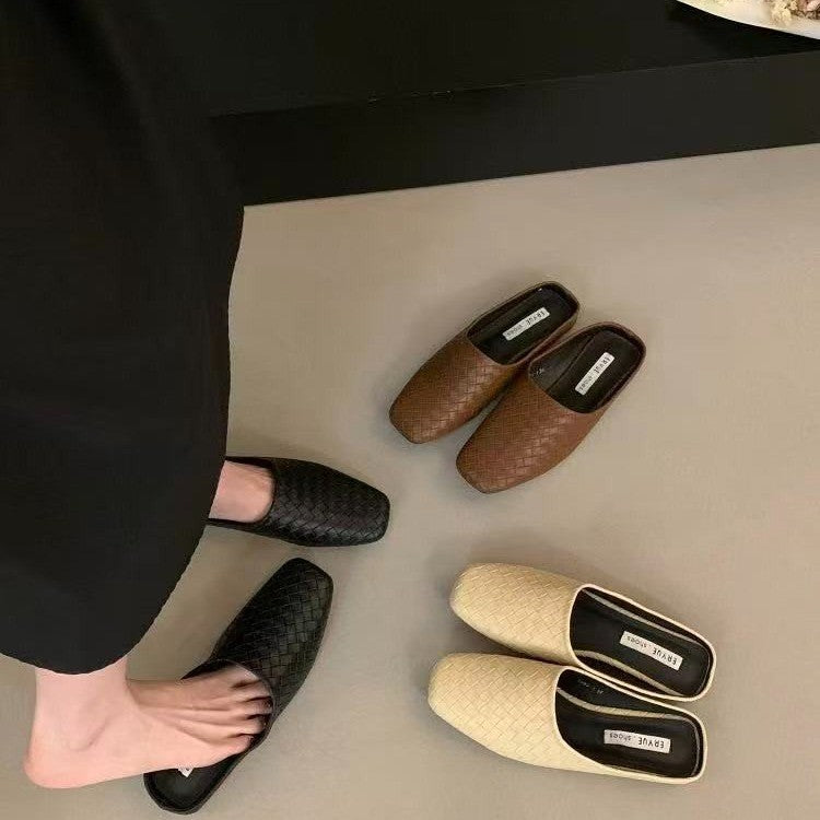Damen Bequeme und elegante Mules mit geflochtenem Design EB