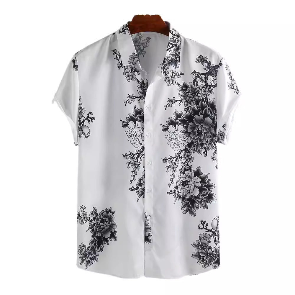 Herren Kurzarmhemd mit elegantem floralem Druck und hochwertigem Material EB