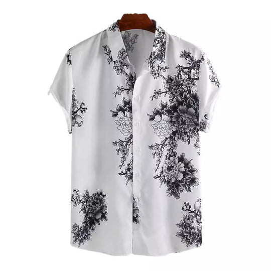 Herren Kurzarmhemd mit elegantem floralem Druck und hochwertigem Material EB