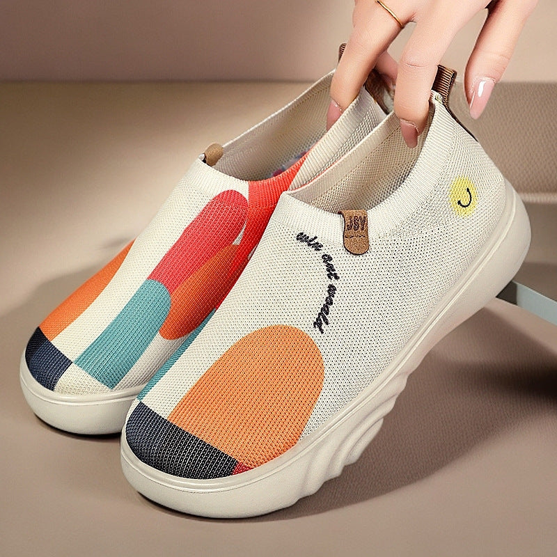 Damen Atmungsaktive Slip-On Freizeitschuhe mit modischem Design EB