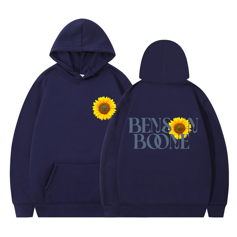 Damen Kapuzenpullover mit einzigartigem Sonnenblumenmotiv und bequemer Passform EB