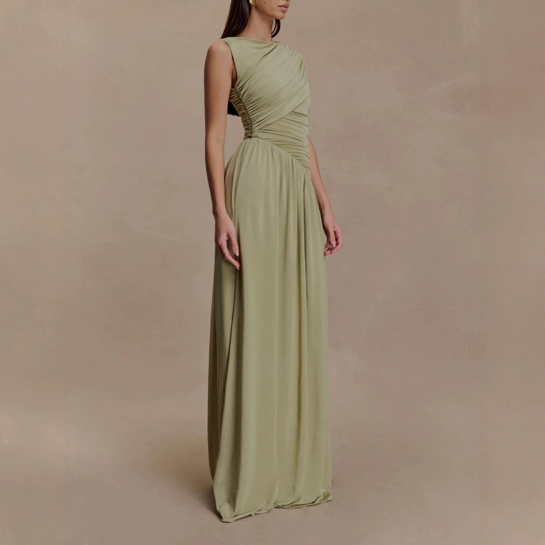 Damen Elegantes Abendkleid mit asymmetrischen Rüschendetails EB