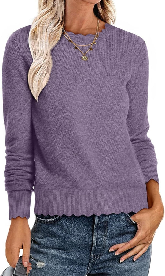 Damen Sweater mit Wellenkante EB