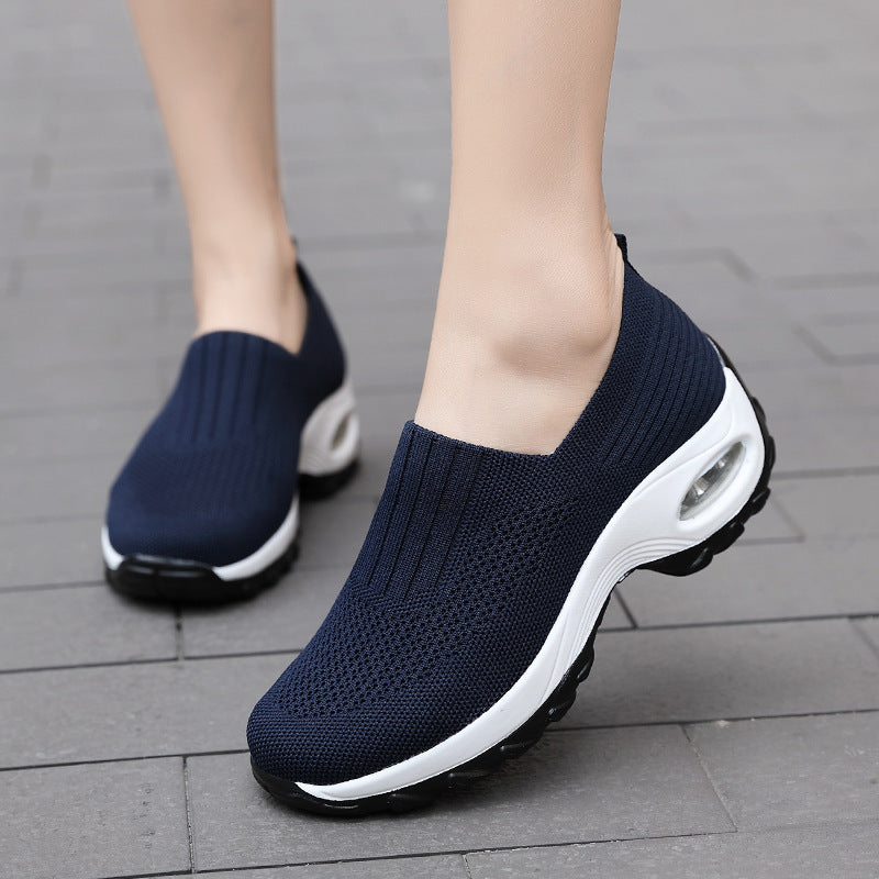Damen Komfortable Slip-On Sportschuhe mit atmungsaktivem Obermaterial EB