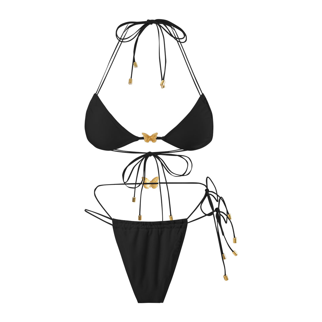 Damen Triangel-Bikini mit zarten Schmetterlingsakzenten EB