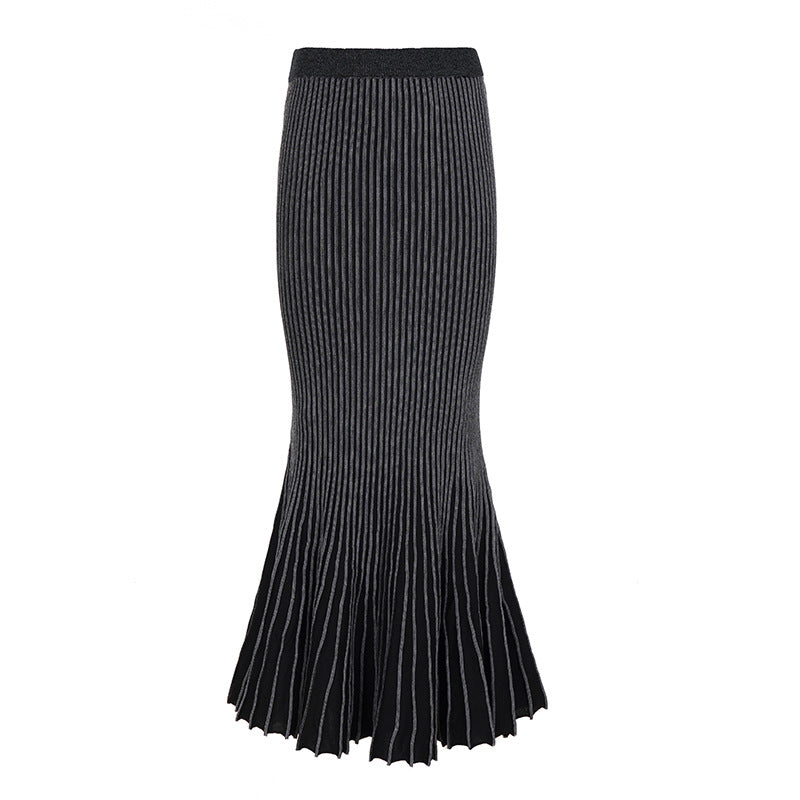 Damen Maxirock mit eleganter Rippenstruktur und modischem Glockenlauf EB