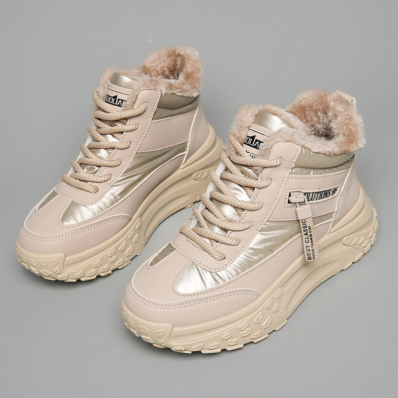 Damen High-Top Sneakers mit isolierendem Fleece-Futter und rutschfester Laufsohle EB