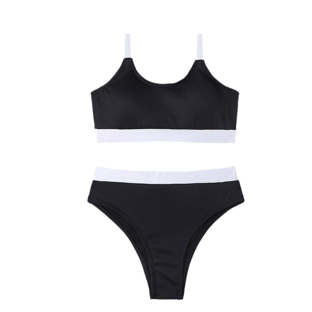 Damen Bikiniset mit raffiniertem Rippdesign und verstellbaren Trägern EB