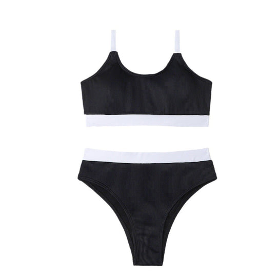 Damen Bikiniset mit raffiniertem Rippdesign und verstellbaren Trägern EB