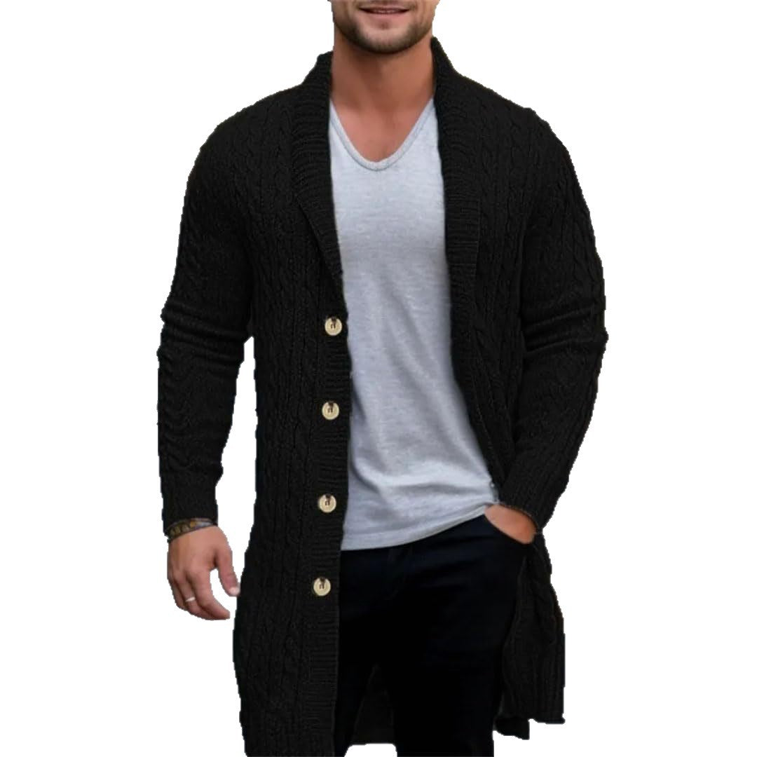 Herren Strickjacke mit offenem Design und Knopfdetails EB
