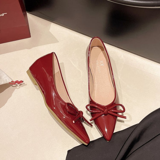 Damen Spitzenballerinas mit dekorativem Schleifenakzent EB