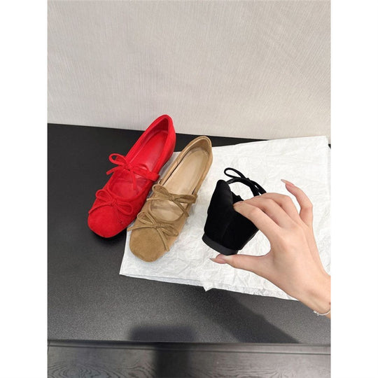 Damen Ballerinas mit Schleifenverzierung EB