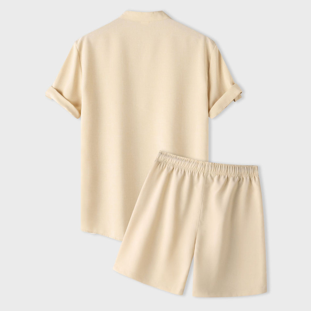 Damen Kurzarm Pyjama-Set aus atmungsaktivem Stoff mit elastischem Bund EB