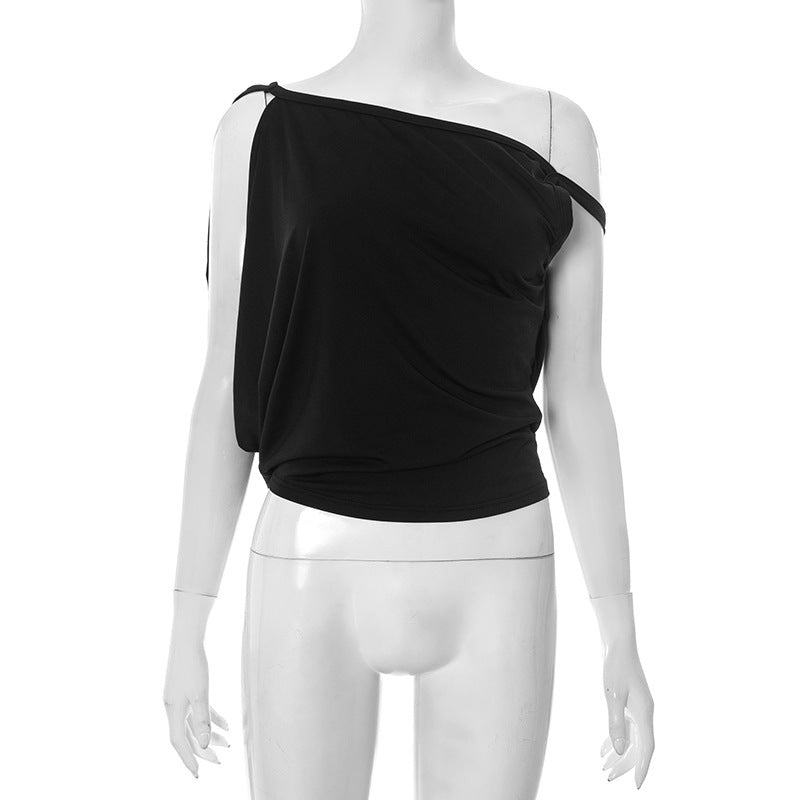 Damen asymmetrisches Oberteil mit Spaghettiträgern EB