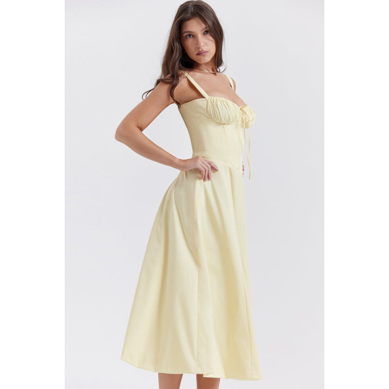 Damen Maxikleid mit floralem Design und elegantem Schlitz EB