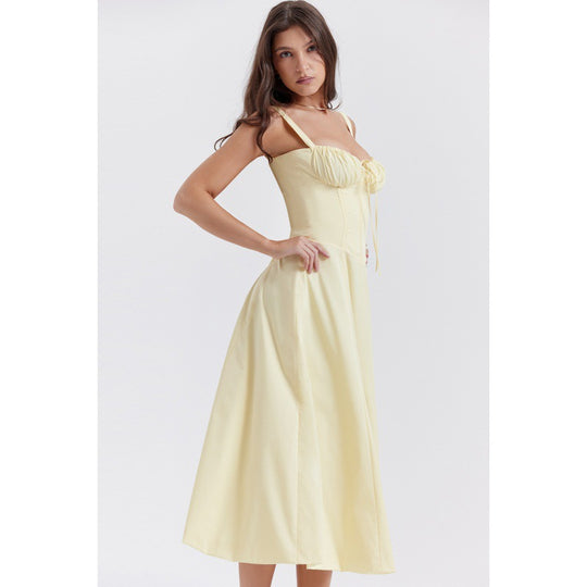 Damen Maxikleid mit floralem Design und elegantem Schlitz EB