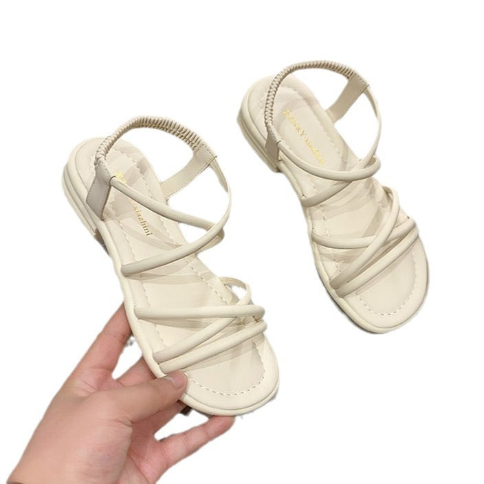 Damen Riemensandalen mit elastischem Riemendesign EB