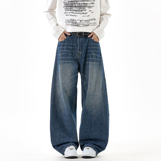 Damen Weit geschnittene Denim-Jeans im Vintage-Stil EB