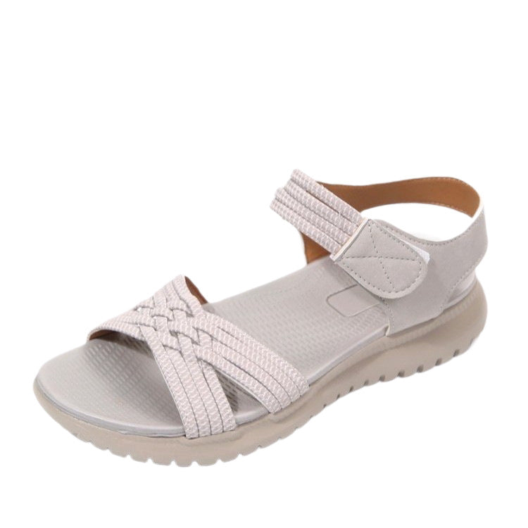 Damen Komfortable Riemchen-Sandalen mit verstellbarem Klettverschluss EB