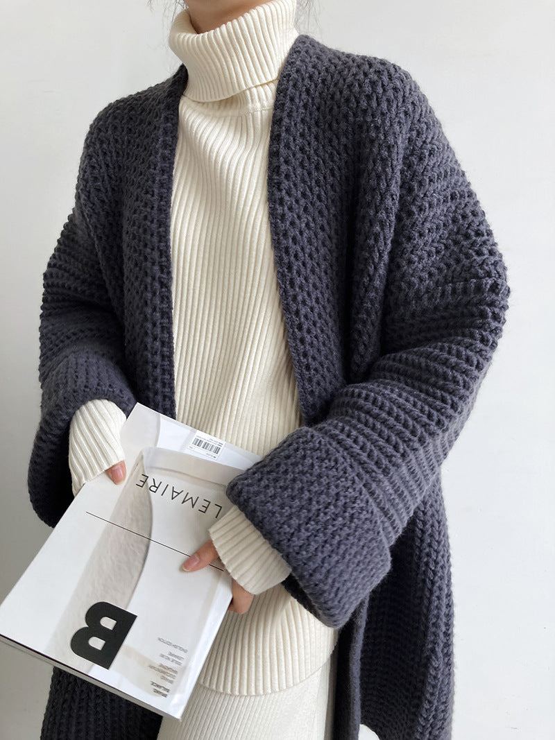 Damen Strickjacke mit offenem Schnitt und Taschen EB