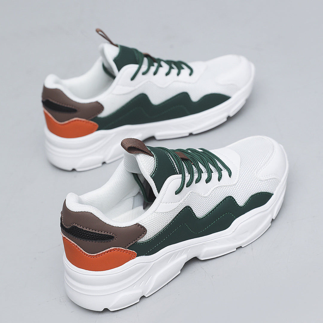 Unisex nan Plateau-Sneaker mit atmungsaktivem Mesh-Obermaterial, gepolsterter Fersenkappe und profilierter Gummilaufsohle EB