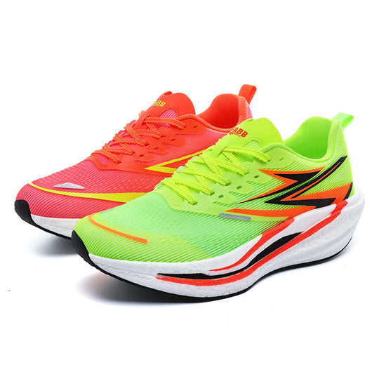 Unisex gepolsterte Straßenlaufschuhe mit rocker-Zwischensohle, energierückführender Dämpfung und atmungsaktivem Mesh-Upper EB