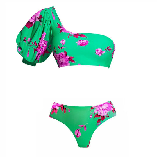 Damen Zweiteiler Badeanzug mit floralem Design EB