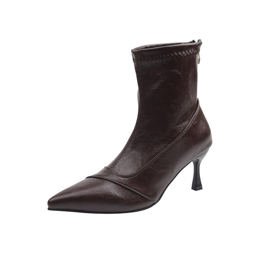 Damen Elegante Stiefeletten mit spitzem Schuhdesign und stylischem Absatz EB