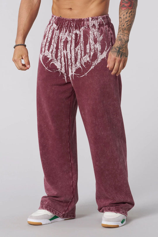 Herren nan weiche gewaschene Jogginghose mit weitem Schnitt und elastischem Bund EB
