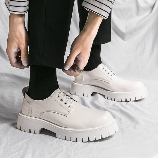 Damen modische Schnürschuhe mit robuster Plattformsohle und hochwertigem Leder EB