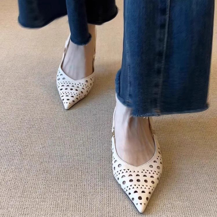 Damen elegante Pumps mit filigranen Cut-Outs und bequemer Innensohle EB