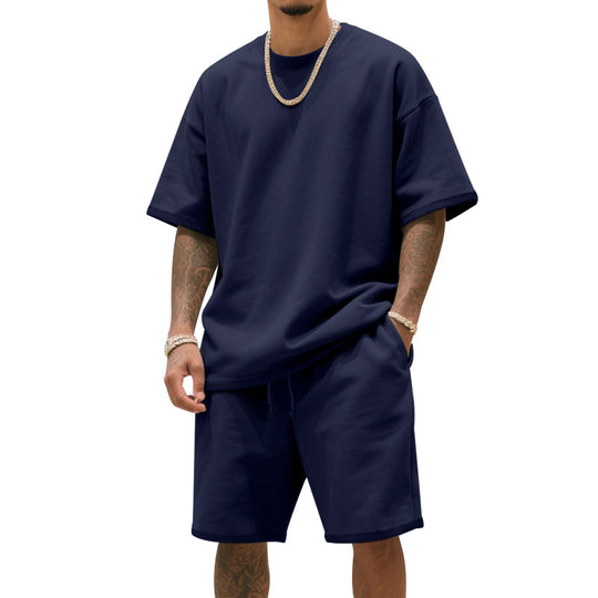 Herren Freizeit-Set mit bequemem T-Shirt und Shorts aus atmungsaktiver Baumwolle EB