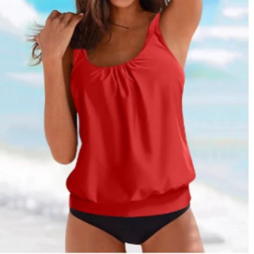 Damen lässiges Top mit gerafftem Saum EB