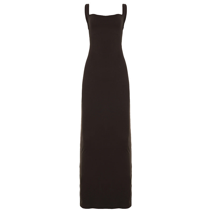 Damen Elegantes Maxikleid mit schmalem Schnitt und raffiniertem Ausschnitt EB