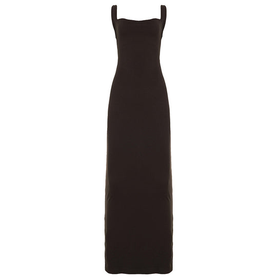 Damen Elegantes Maxikleid mit schmalem Schnitt und raffiniertem Ausschnitt EB
