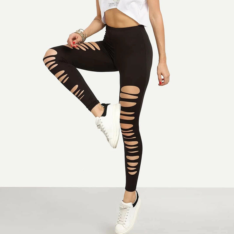 Damen Leggings mit raffiniertem Cut-Out Design EB