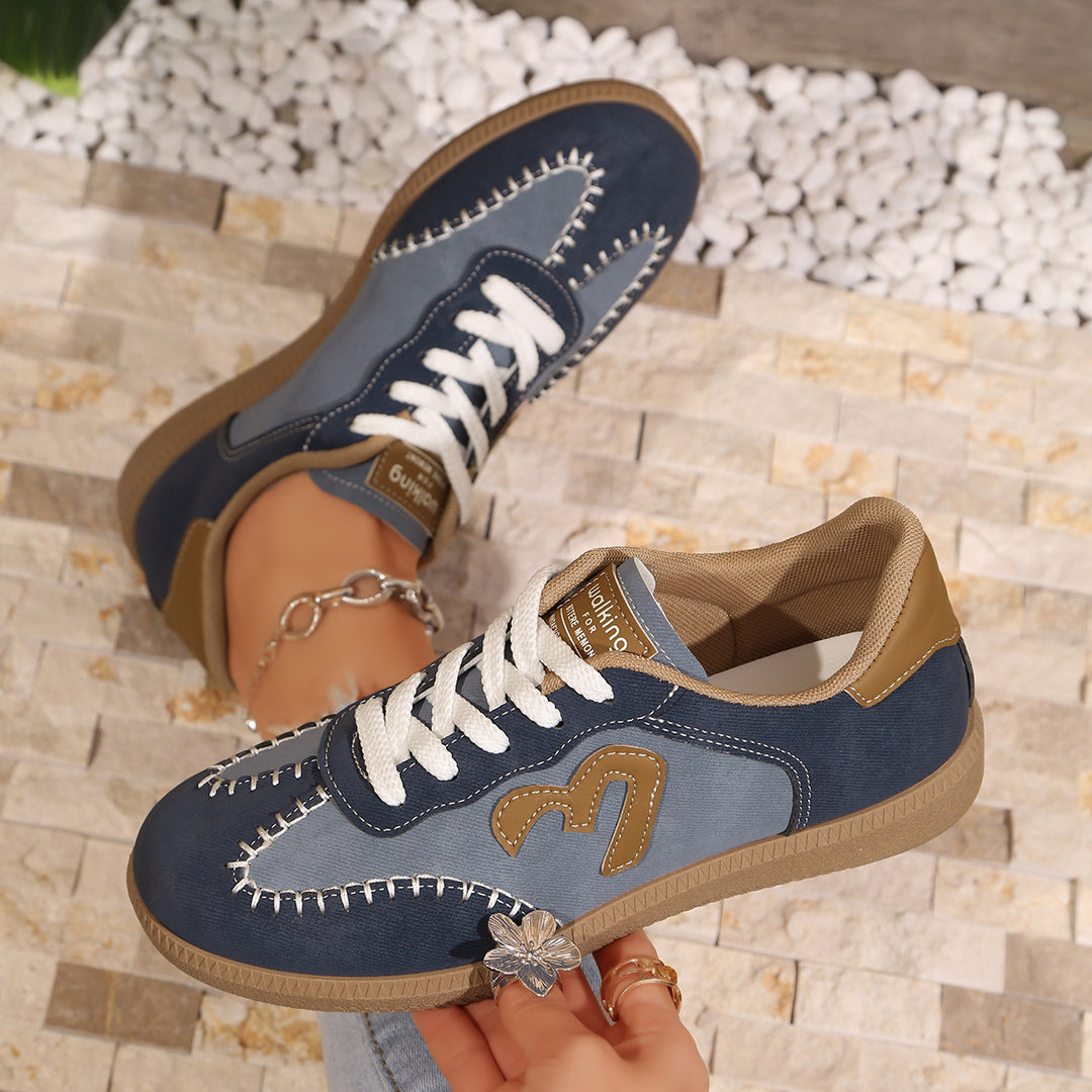 Damen Retro-Sneaker mit Gumsohle und gepolsterter Innensohle EB