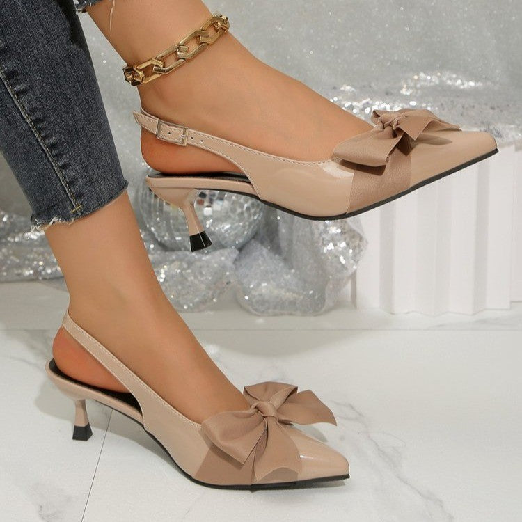 Damen Slingback-Pumps mit elegantem Schleifen-Design und modischem Schnallenverschluss EB
