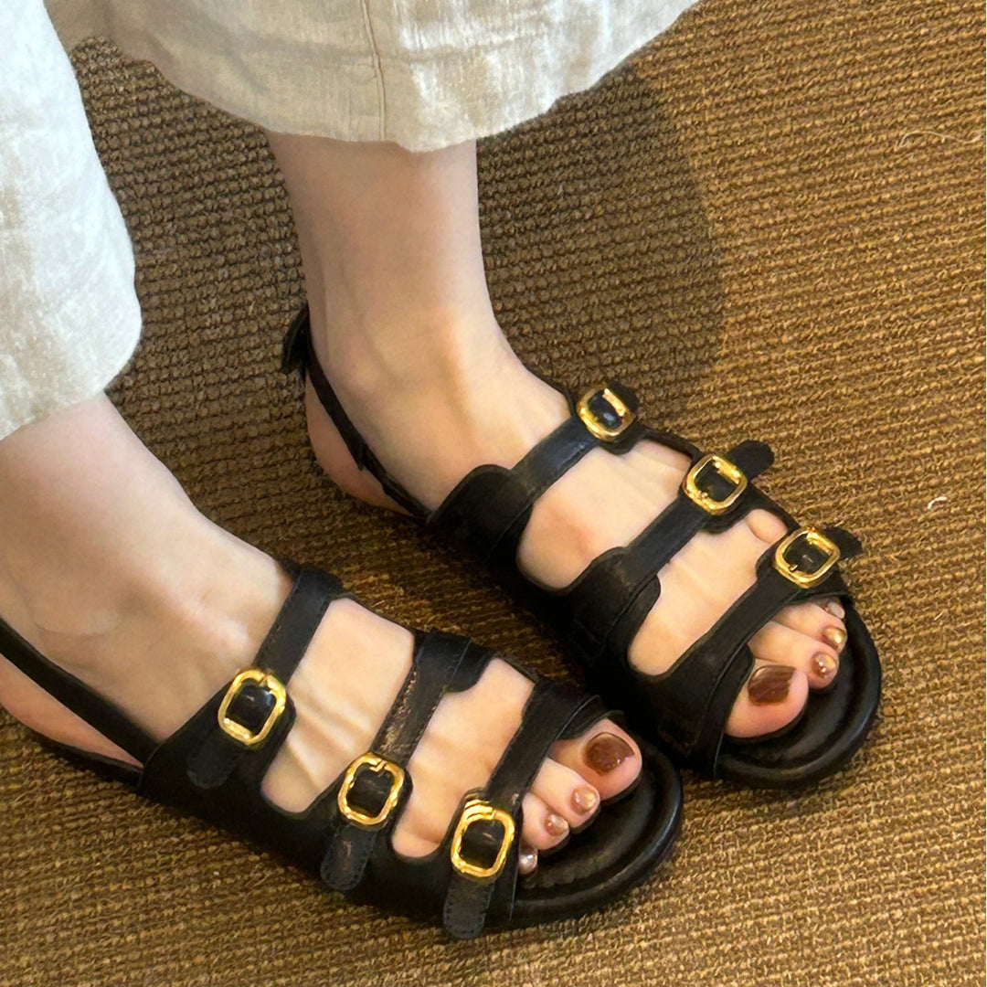 Damen Sandalen mit verstellbarem Riemchen-Design und komfortablem Fußbett EB