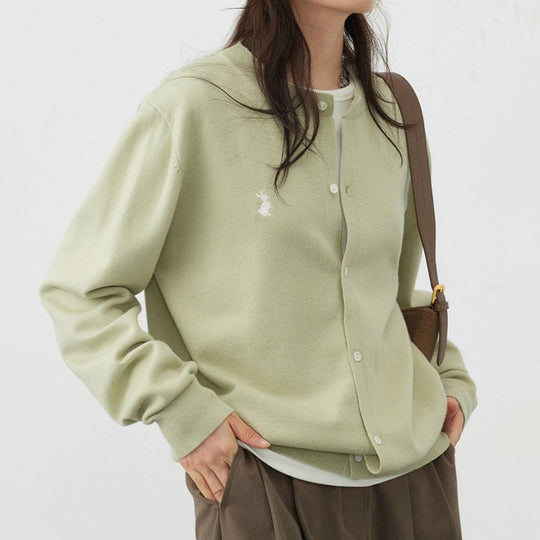 Damen weiche Strickjacke mit feinen Knopfdetails und elegantem Design EB
