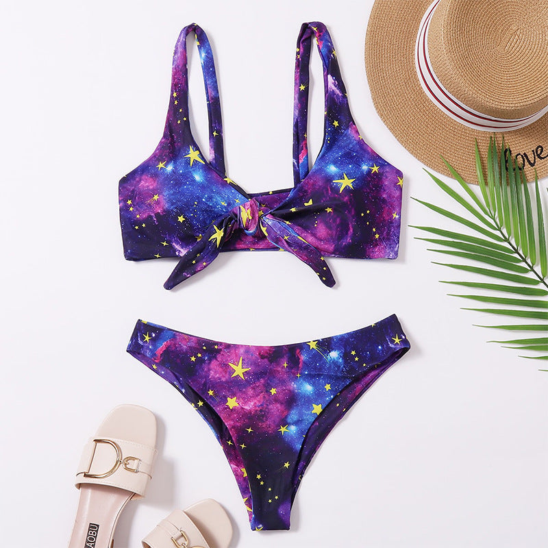 Damen Bikini-Set mit kreativem Galaxie-Design EB