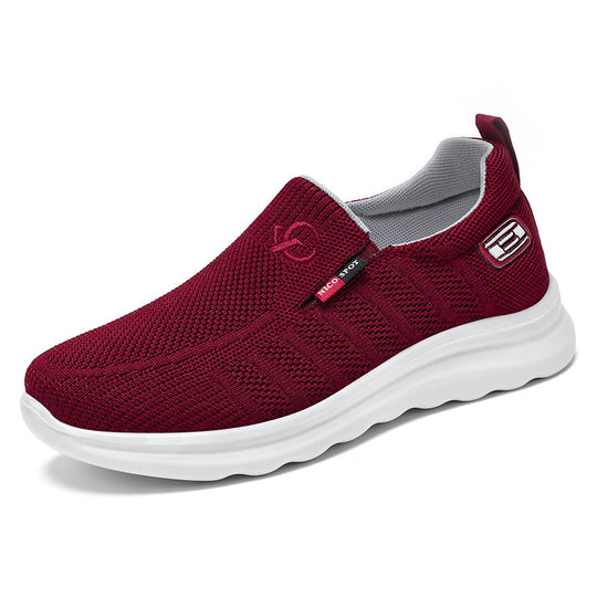 Herren nan atmungsaktiver gestrickter Slip-On Sneaker mit elastischem Einstieg und stoßdämpfender EVA-Zwischensohle EB