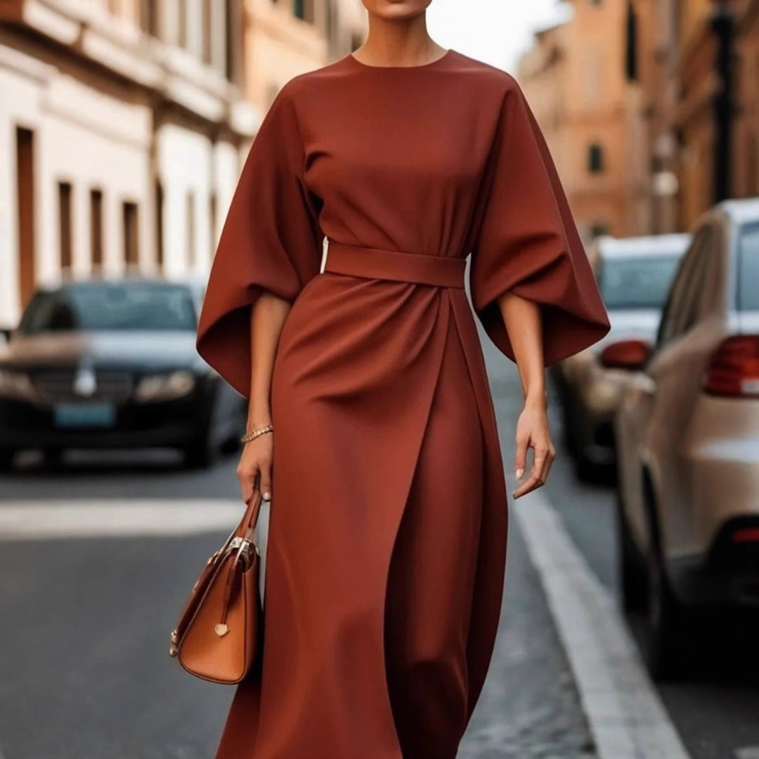 Damen Maxikleid mit voluminösen Ärmeln und elegantem Schnitt Heidi-Mode