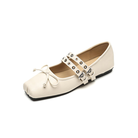 Damen Ballerinas mit modischen Schnallen und elegantem Schnitt EB